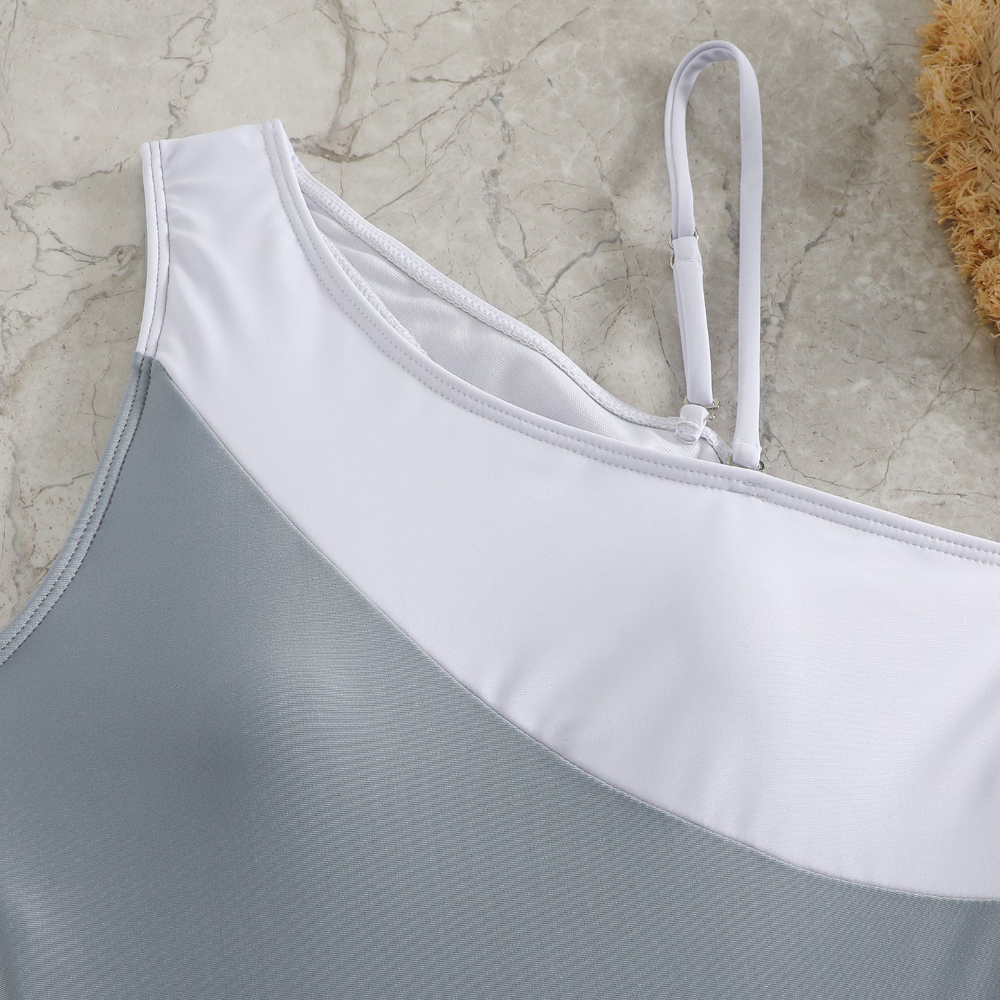 Clothing One-piece Color Contrast Patchwork Swimsuit