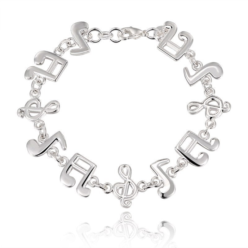 Popular Creative Ornament Exquisite Silver Music New Note Bracelet