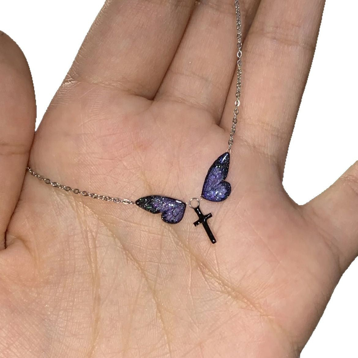 Eternal Night Butterfly Oil Dripping Clavicle Chain Fashion