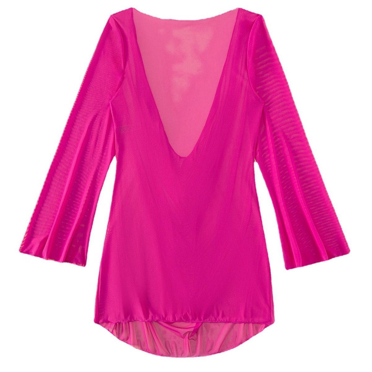 Women's Seaside Vacation Leisure Translucent Velvet Collar Sun Protection Top