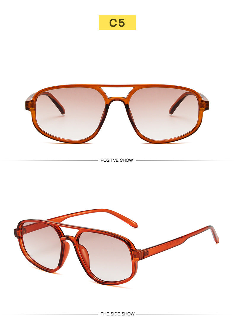 Fashion Simple Double Beam Sunglasses Men