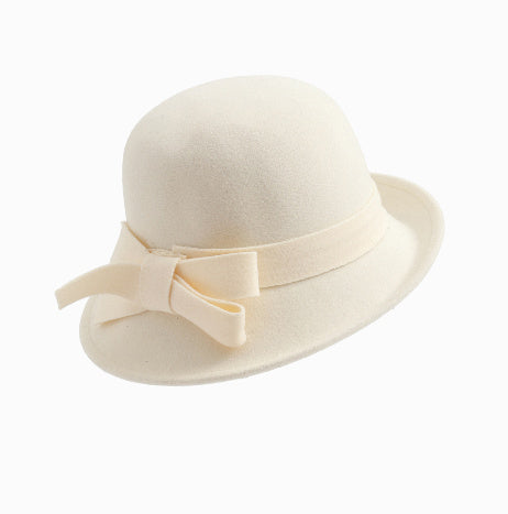 Woolen Big Bow Dome Fisherman's Basin Hat