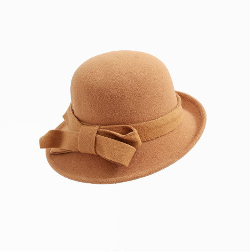 Woolen Big Bow Dome Fisherman's Basin Hat