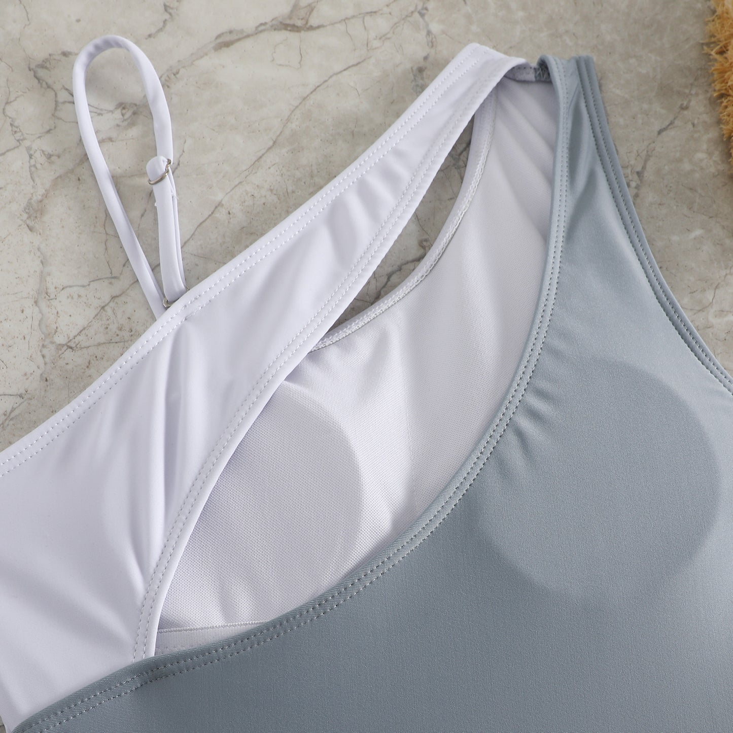 Clothing One-piece Color Contrast Patchwork Swimsuit