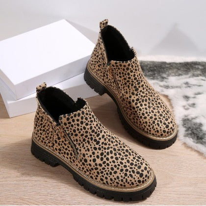 Plus Size Chelsea Booties Women's Spring And Autumn Suede Side Zipper