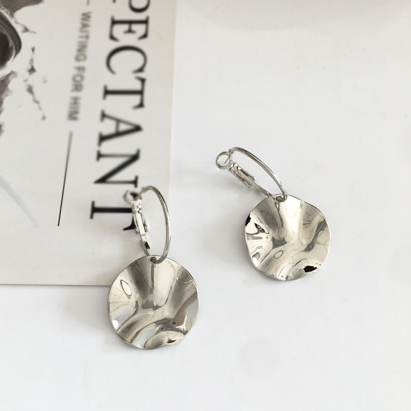 Silver Needle Irregular Geometry Generous Earrings Female