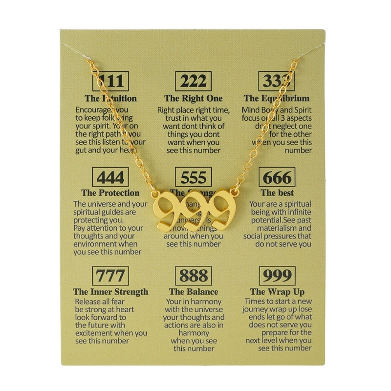 Women's Electroplated Gold Angel Number Necklace