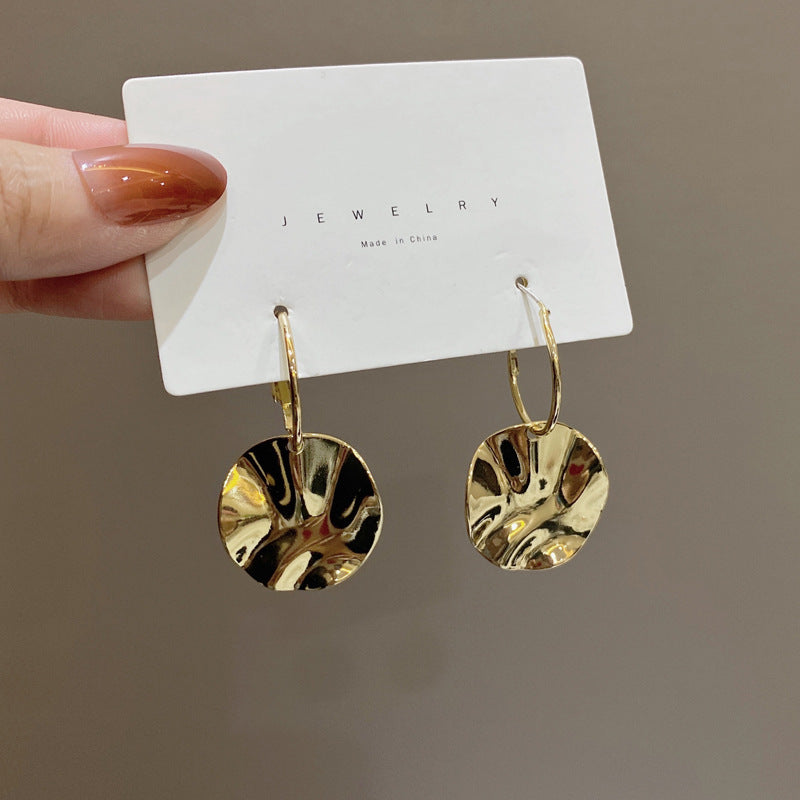 Silver Needle Irregular Geometry Generous Earrings Female