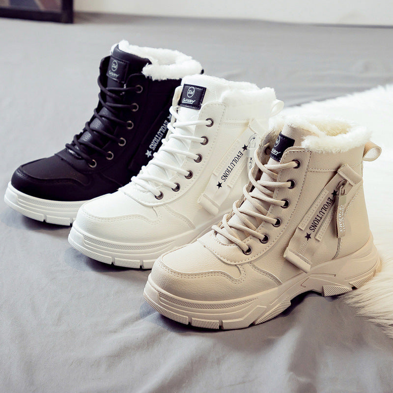 Plus Size Fleece-lined Warm Snow Boots Women