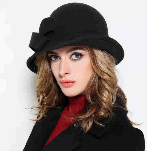 Woolen Big Bow Dome Fisherman's Basin Hat
