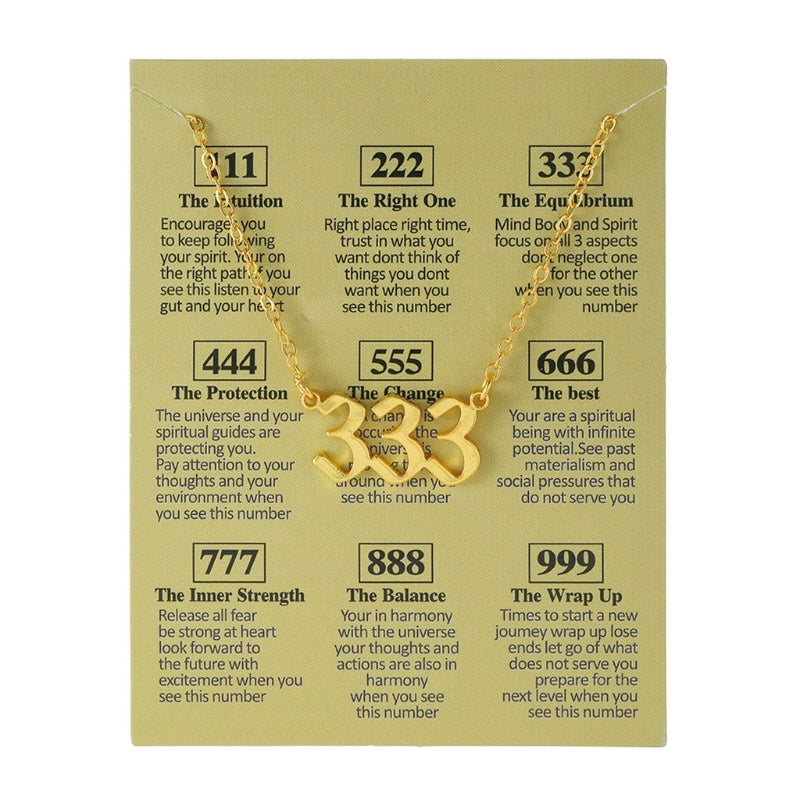 Women's Electroplated Gold Angel Number Necklace