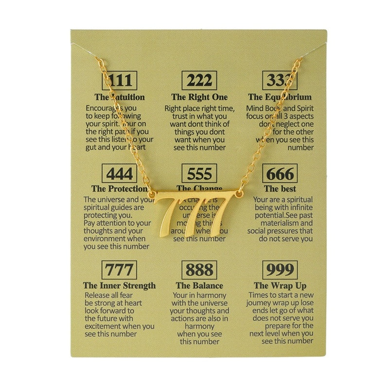Women's Electroplated Gold Angel Number Necklace