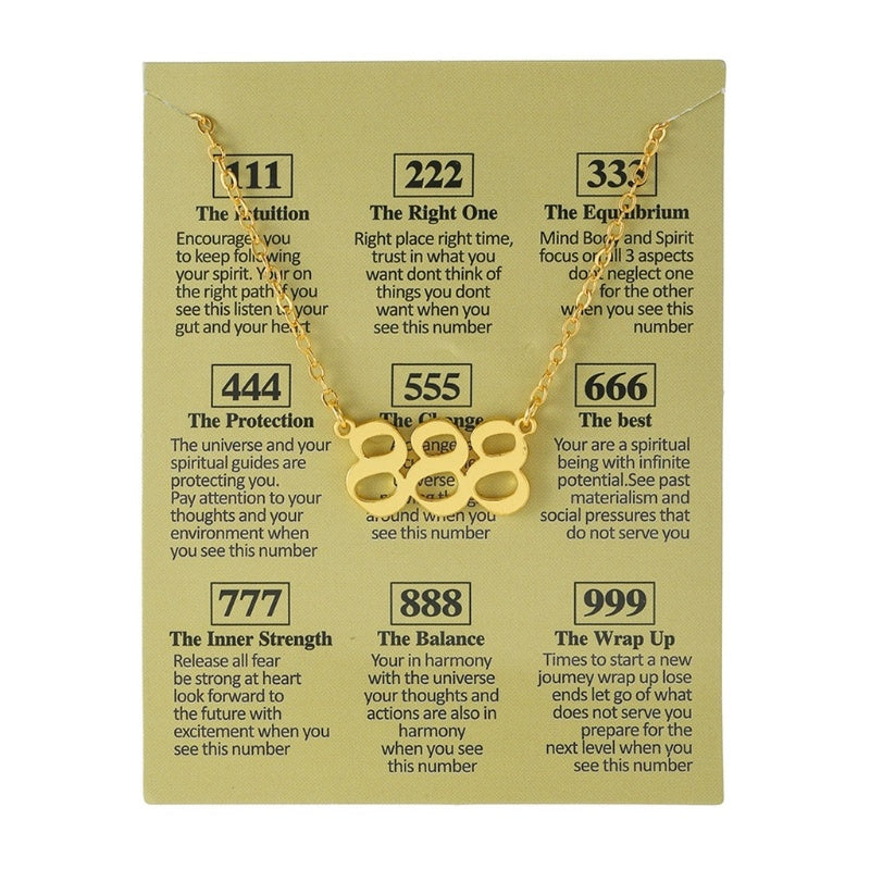 Women's Electroplated Gold Angel Number Necklace