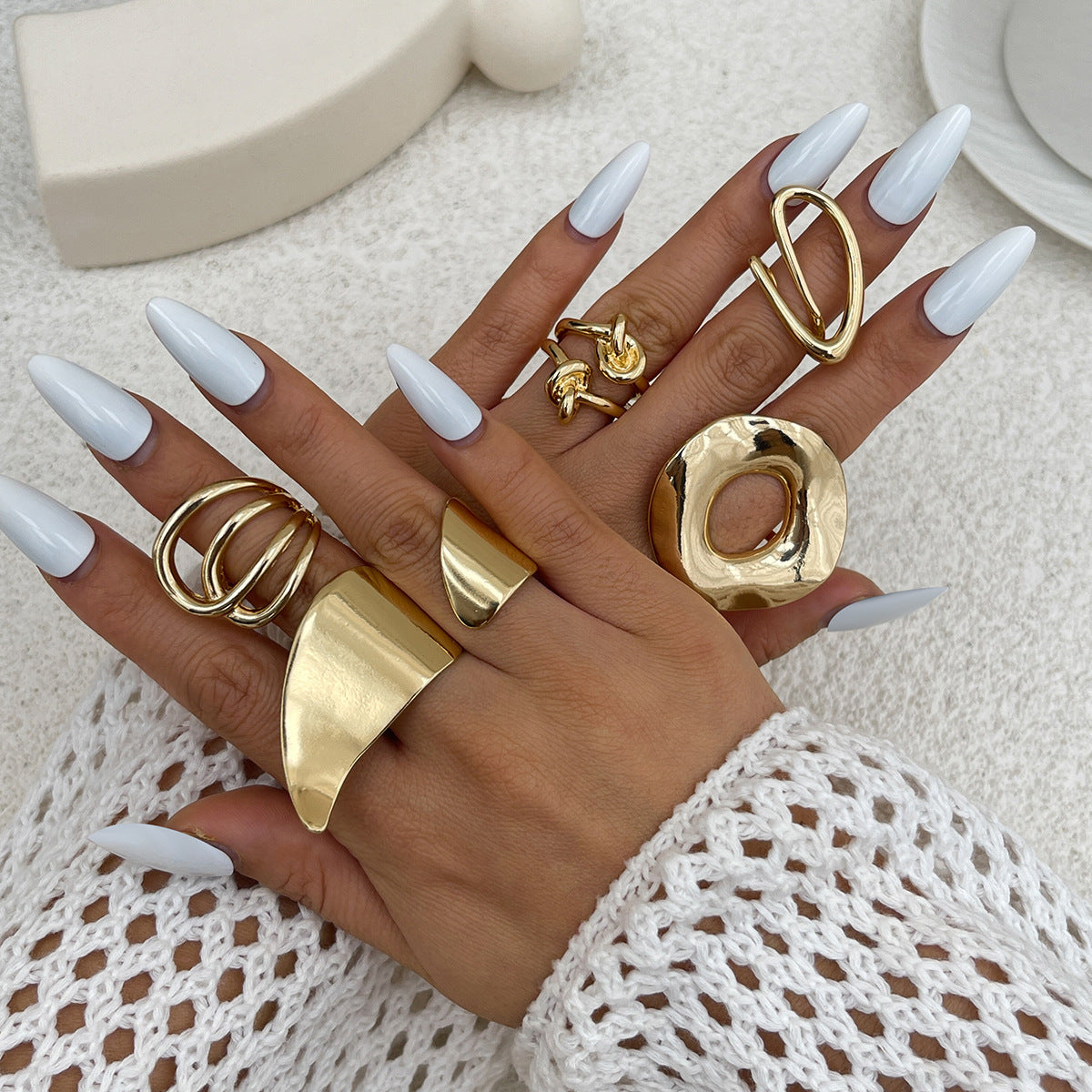 European And American Irregular Metal Ring