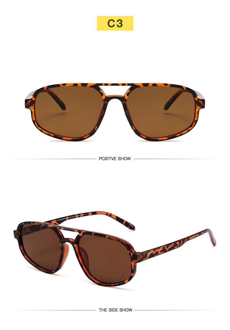 Fashion Simple Double Beam Sunglasses Men