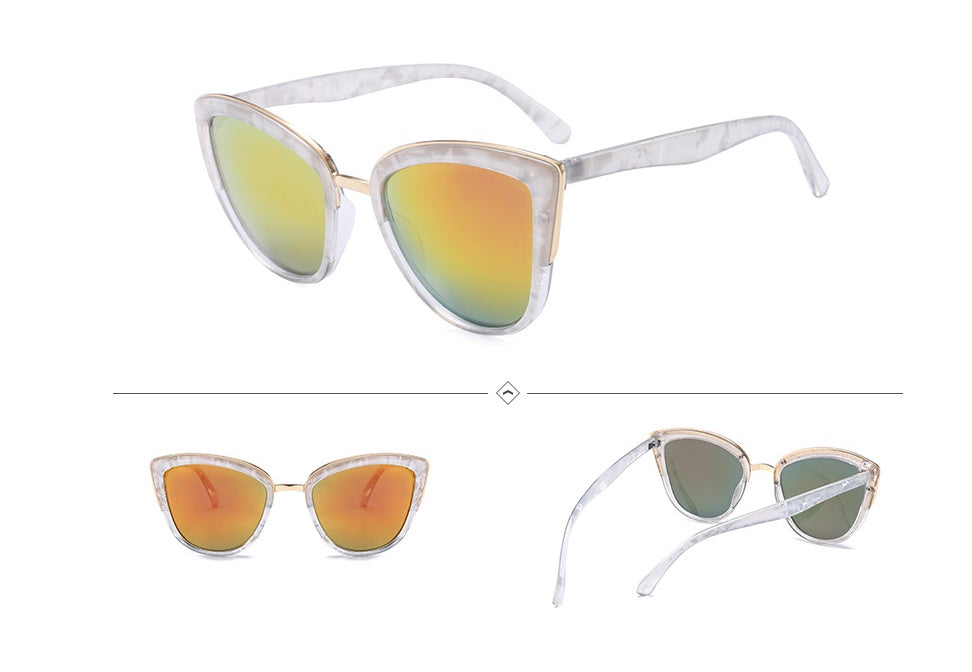 Female Gold Plastic Mixed Eye Protection Sunglasses