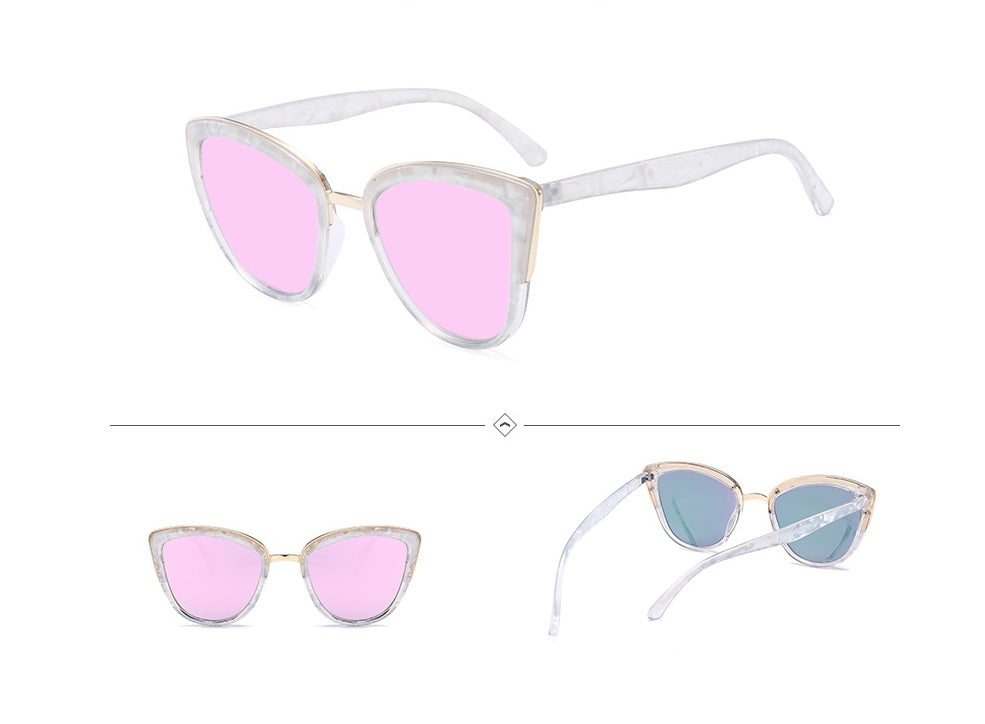 Female Gold Plastic Mixed Eye Protection Sunglasses
