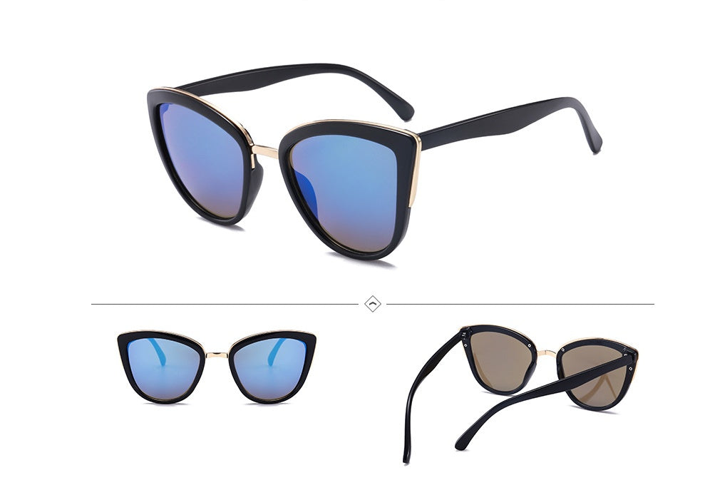 Female Gold Plastic Mixed Eye Protection Sunglasses