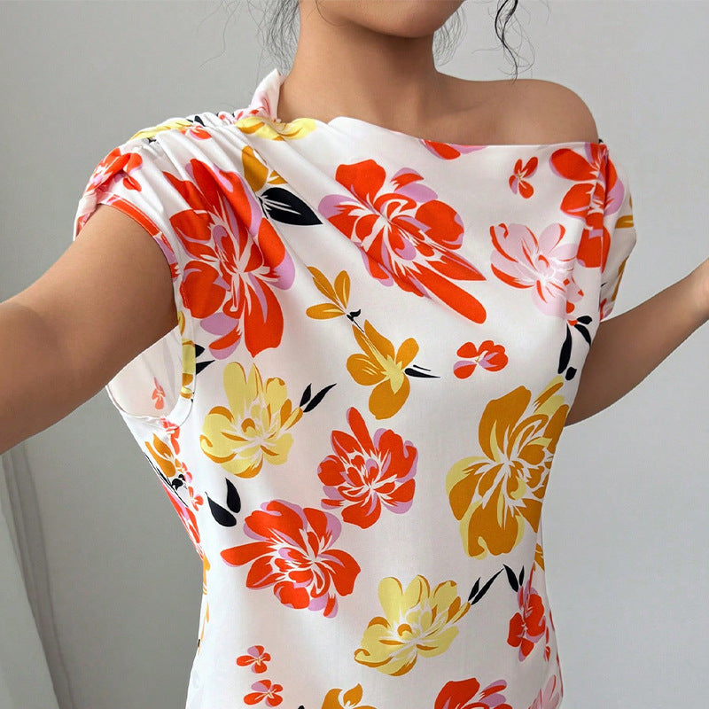 Vacation Style Short-sleeved Shirt Women's Pullover