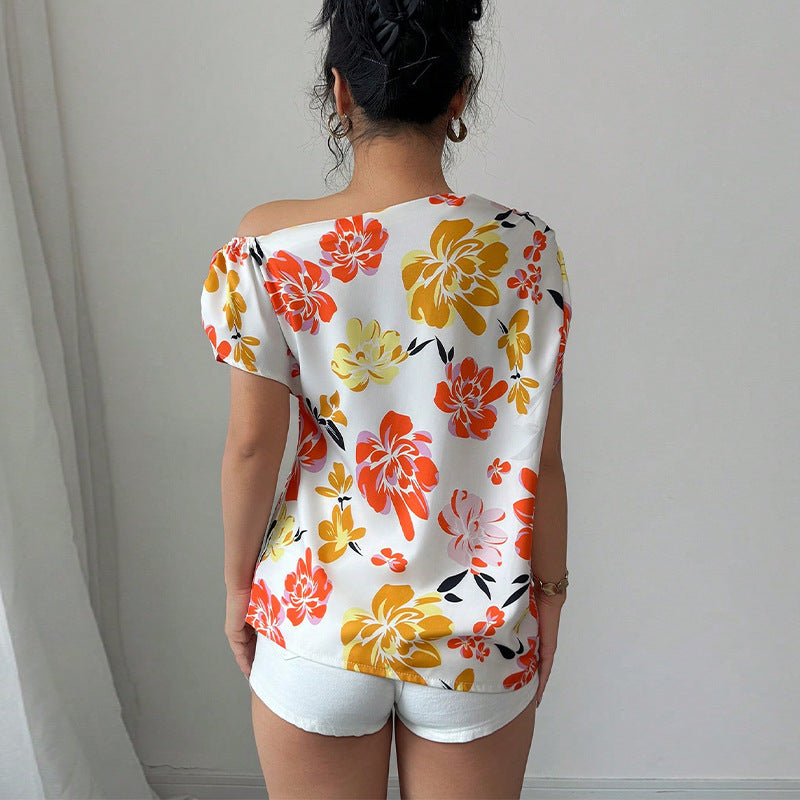 Vacation Style Short-sleeved Shirt Women's Pullover
