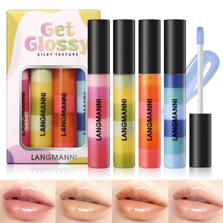 Layered Lip Gloss Rainbow Colors