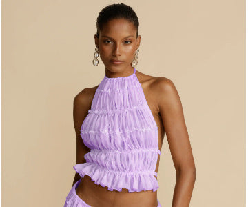 Backless Halter Lace-up Pleated Dress Lace Vest Suit
