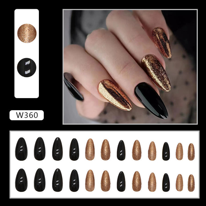 Flash Black Gold European And American Nails