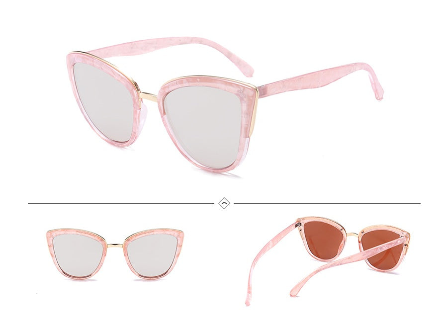 Female Gold Plastic Mixed Eye Protection Sunglasses