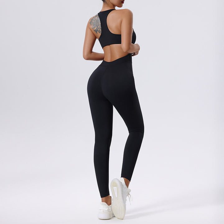 Sleeveless Vest Fitness Sports One-piece Tights For Women