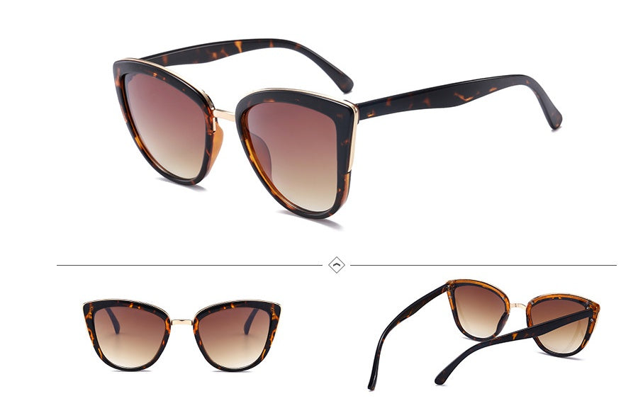 Female Gold Plastic Mixed Eye Protection Sunglasses