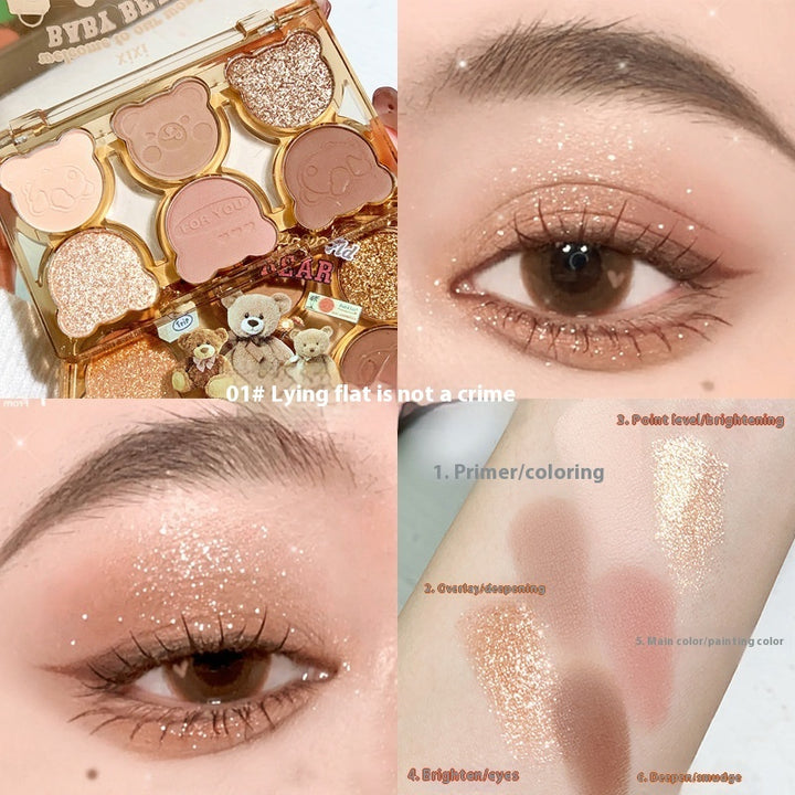 Six Color Eyeshadow Cool Diamond In The Debris Contrast Color Makeup Smoky Cut-off Eye Makeup