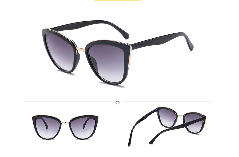 Female Gold Plastic Mixed Eye Protection Sunglasses