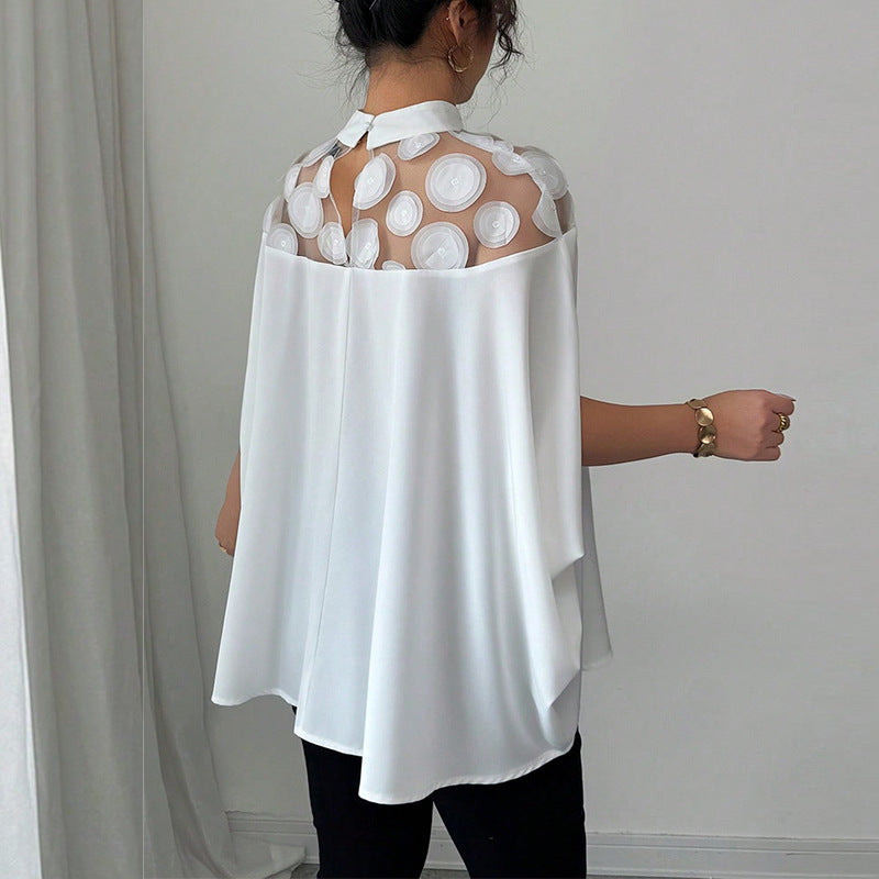 Summer Loose Mesh Off-the-shoulder Shirt For Women