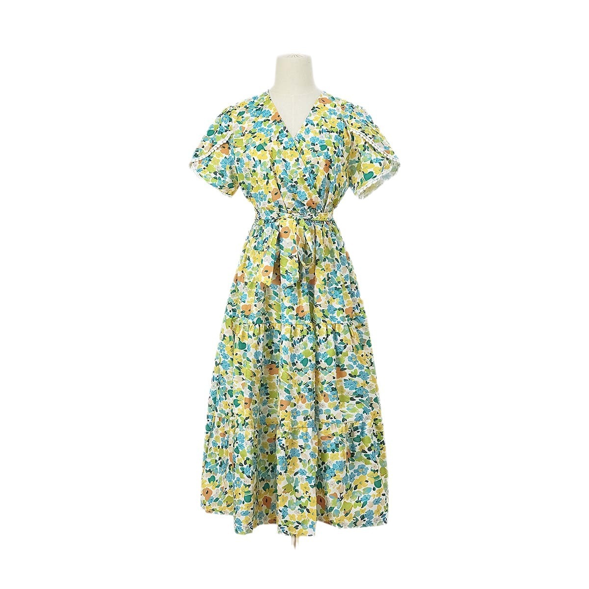 Women's Summer Floral Split V-neck Dress