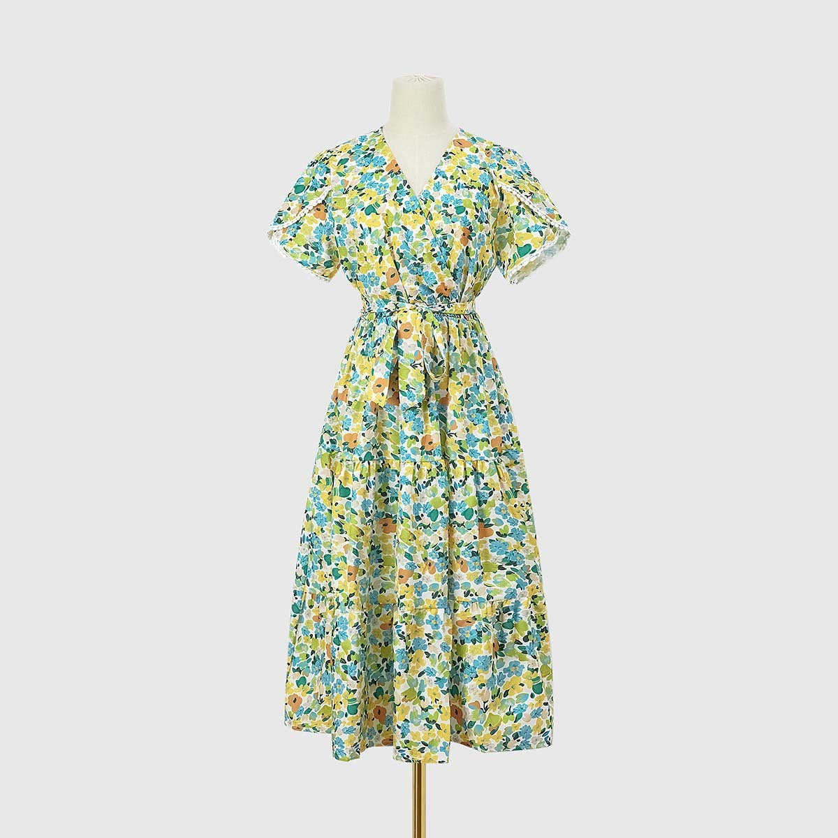 Women's Summer Floral Split V-neck Dress