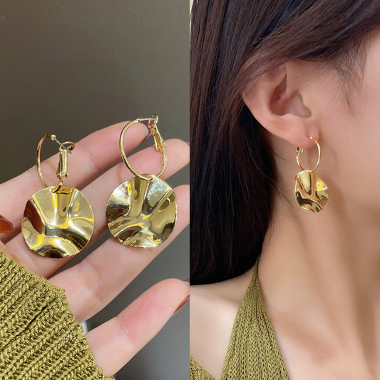 Silver Needle Irregular Geometry Generous Earrings Female