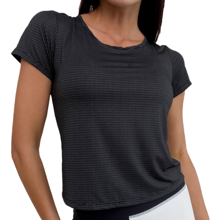 Summer Short-sleeved Mesh Cool Quick-drying T-shirt For Women Hollow-out Beauty Back Lightweight