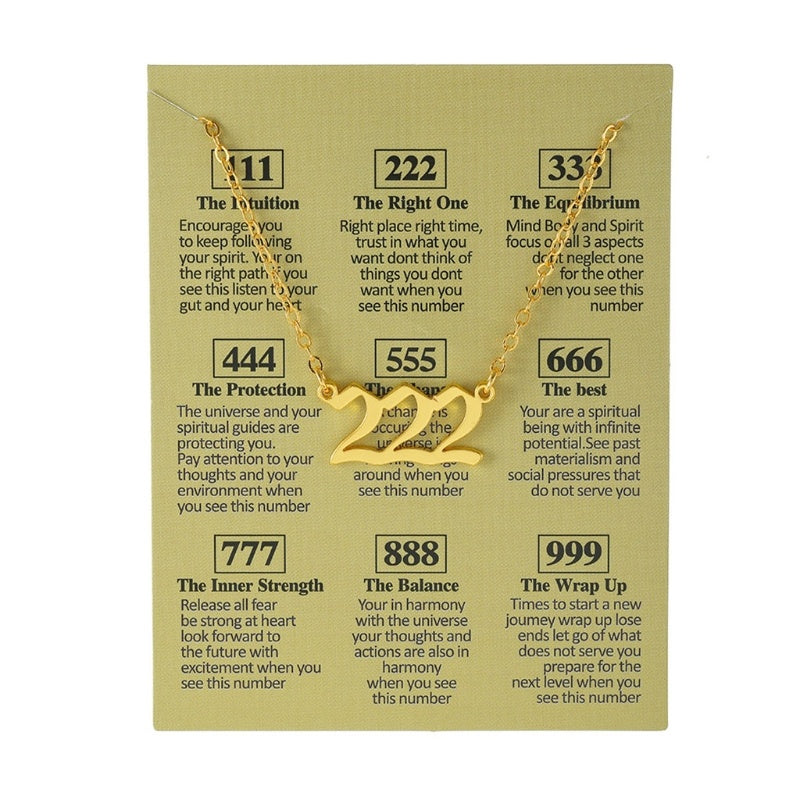Women's Electroplated Gold Angel Number Necklace