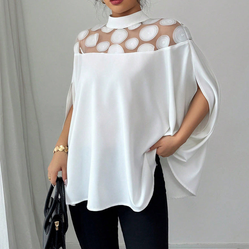 Summer Loose Mesh Off-the-shoulder Shirt For Women