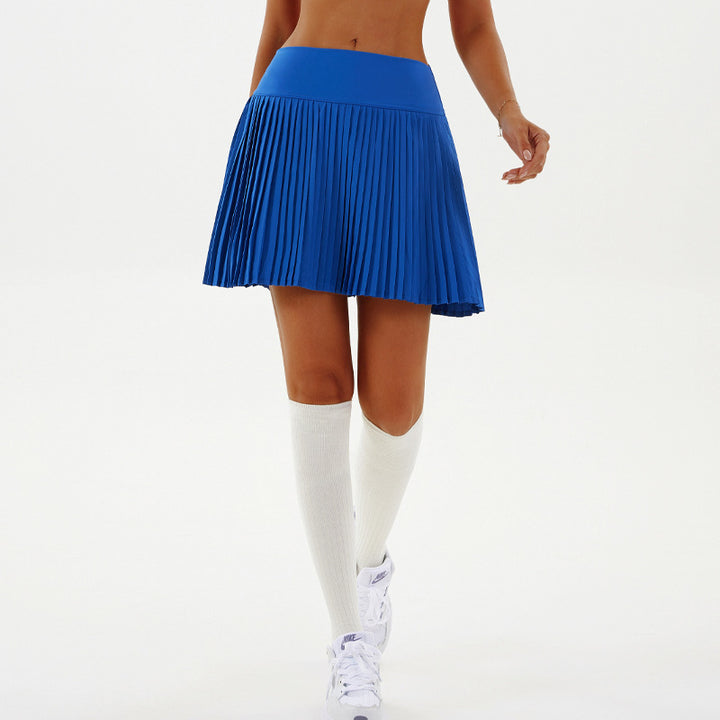 Casual Stretch High Waist Fashion Quick-drying Double-layer Pleated Skirt