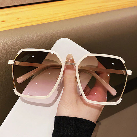 Metal Half Frame Women's Sunglasses Protect Against UV Rays