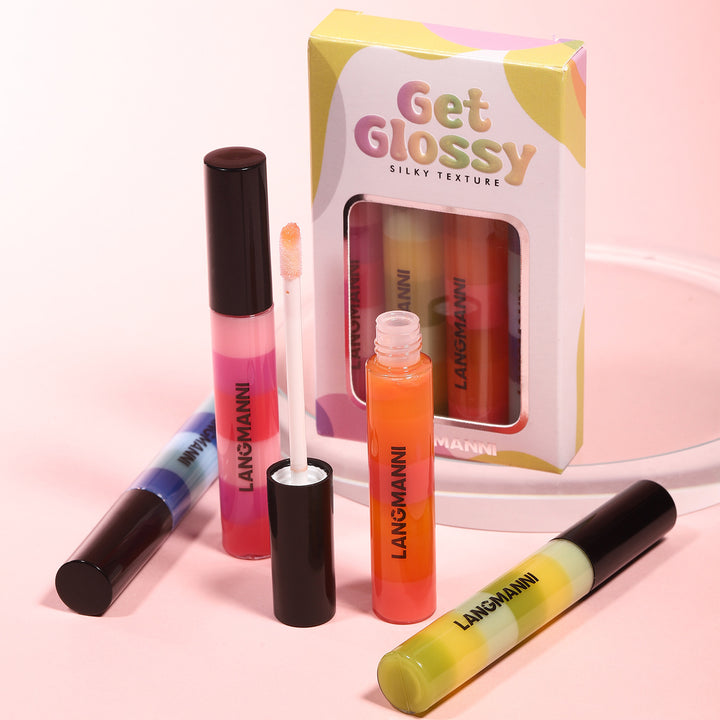 Layered Lip Gloss Rainbow Colors